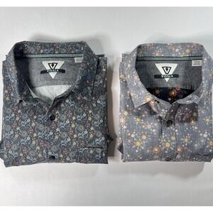 VISSLA Floral Superbloom Cotton Short Sleeve Button Down Shirt Size M BUNDLE LOT
